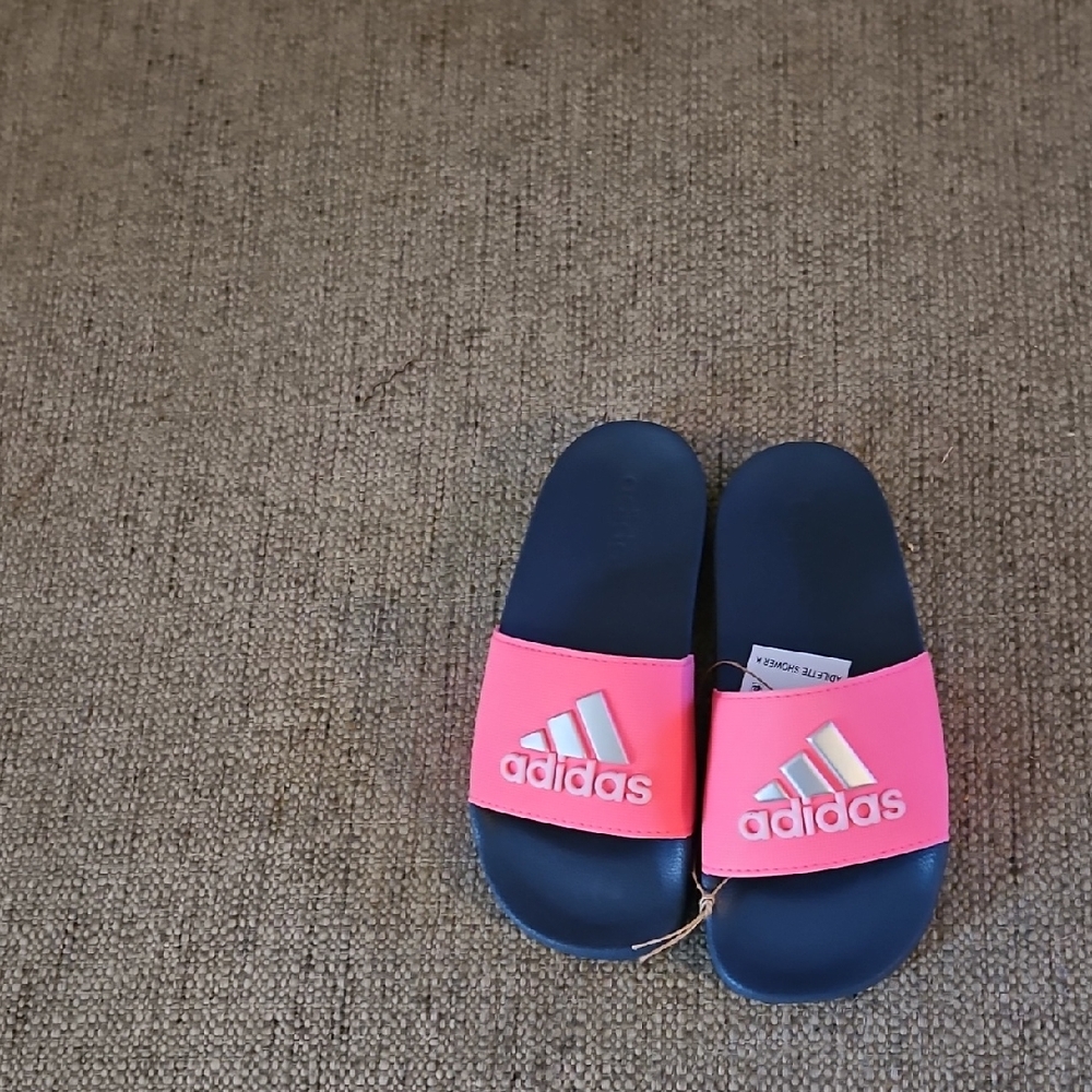 Adidas Vibrant Pink and Navy Slides